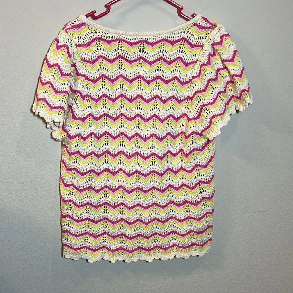 Torrid Pointelle Pullover Flutter Sleeve Crochet Knit Sweater Top 1 / 1X NWT